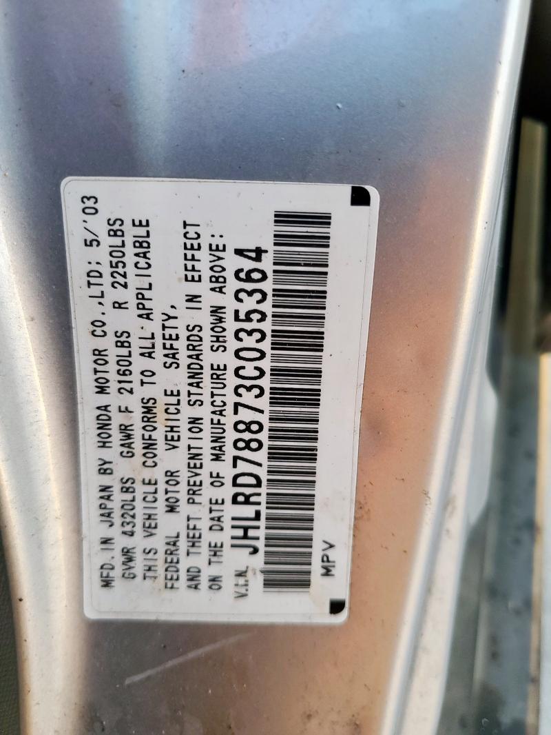 JHLRD78873C035364 - 2003 HONDA CR-V EX Gümüş foto 13