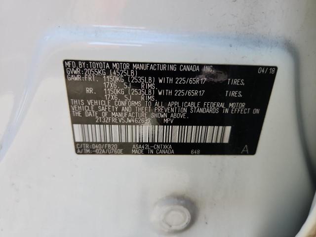 2T3ZFREV5JW462632 - 2018 TOYOTA RAV4 LE أبيض صورة 13