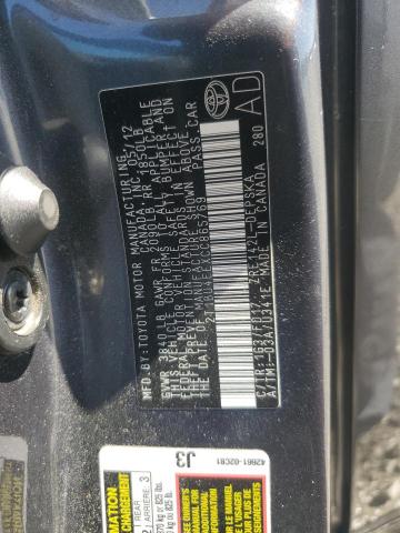 2T1BU4EEXCC865769 - 2012 TOYOTA COROLLA BASE ნაცრისფერი ფოტო 13