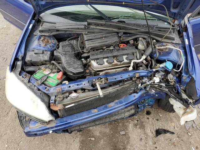 1HGES16315L019283 - 2005 HONDA CIVIC DX VP ლურჯი ფოტო 11