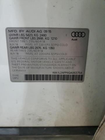 WA1L2AFP6GA053754 - 2016 AUDI Q5 PREMIUM PLUS WHITE photo 13