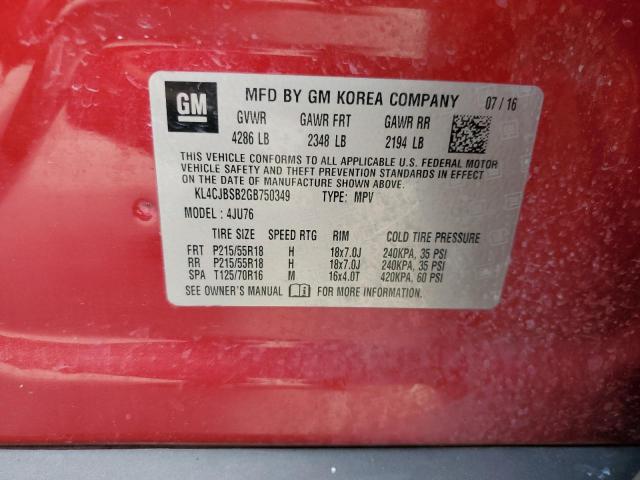 KL4CJBSB2GB750349 - 2016 BUICK ENCLAVE CONVENIENCE MAROON photo 13