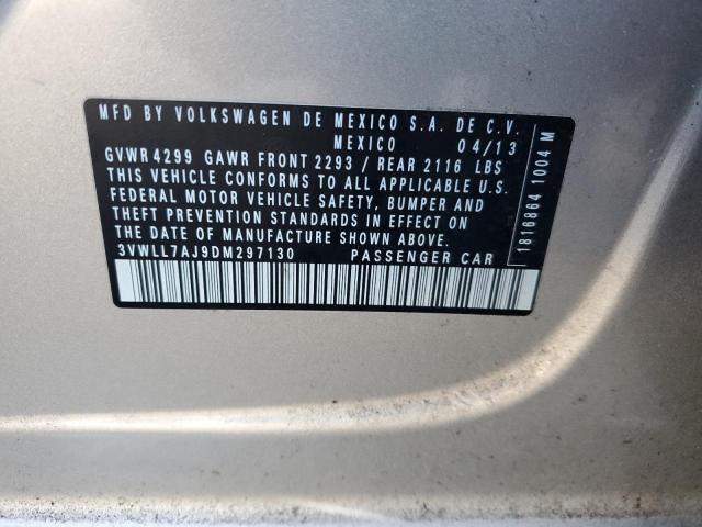 3VWLL7AJ9DM297130 - 2013 VOLKSWAGEN JETTA TDI BEIGE photo 13