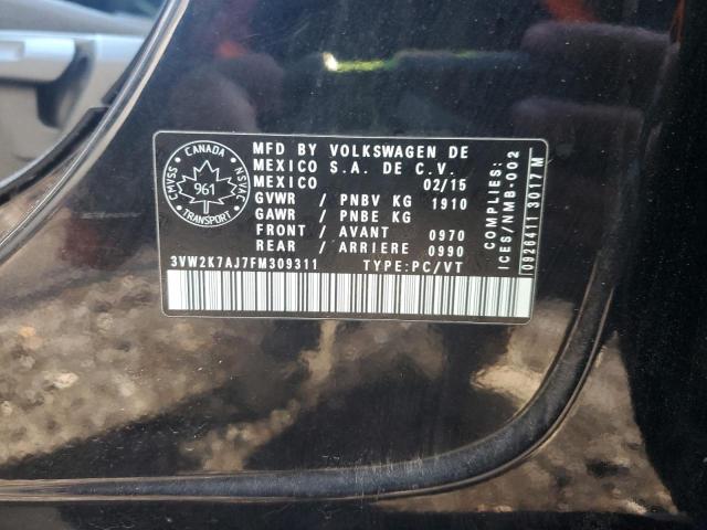 3VW2K7AJ7FM309311 - 2015 VOLKSWAGEN JETTA BASE BLACK photo 12