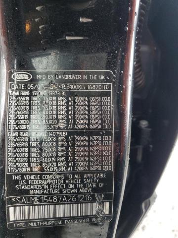 SALME15487A261216 - 2007 LAND ROVER RANGE ROVER HSE BLACK photo 13