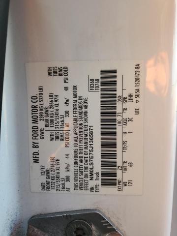 NM0LS7E75J1365871 - 2018 FORD TRANSIT CONNECT XL WHITE photo 14