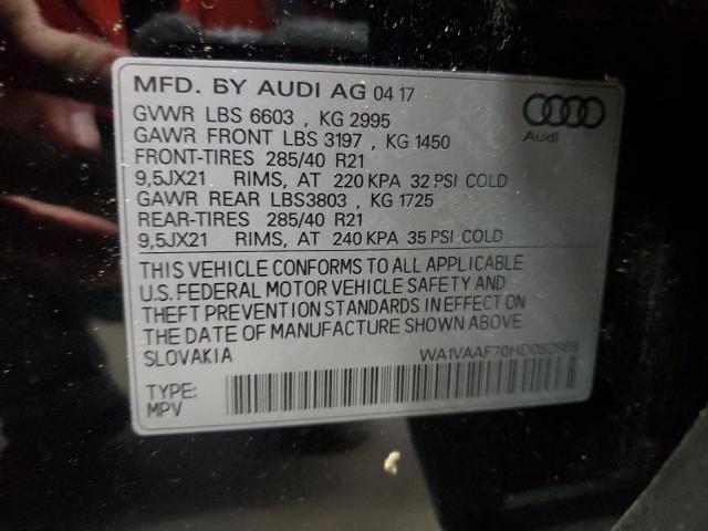 WA1VAAF70HD052868 - 2017 AUDI Q7 PRESTIGE BLACK photo 13