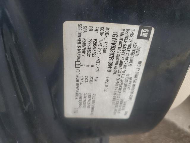 1GYFK63807R138419 - 2007 CADILLAC ESCALADE LUXURY BLACK photo 12