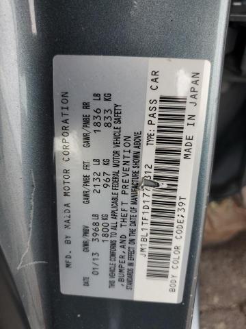 JM1BL1TF1D1777812 - 2013 MAZDA 3 I GRAY photo 12