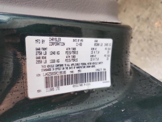 1J4GZ58S5RC195185 - 1994 JEEP GRAND CHER LAREDO Zielony zdjęcie 14