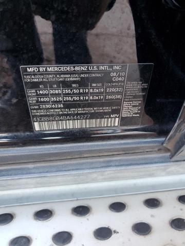 4JGBB8GB4BA644277 - 2011 MERCEDES-BENZ ML 350 4MATIC BLACK photo 12