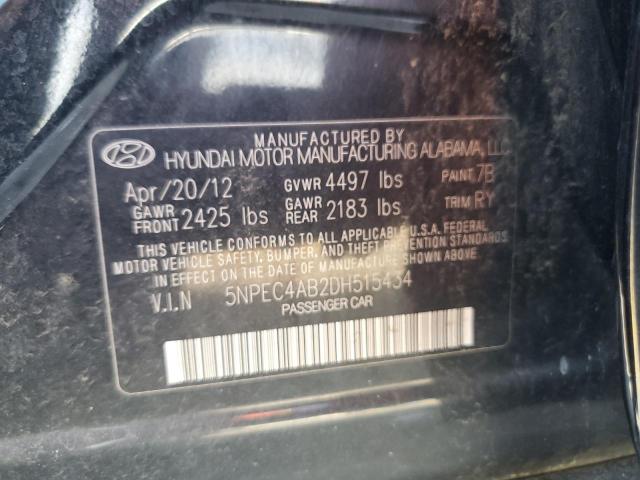 5NPEC4AB2DH515434 - 2013 HYUNDAI SONATA SE Чорний фото 12