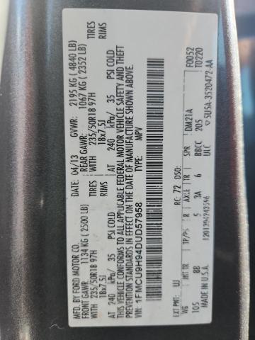 1FMCU9H94DUD57958 - 2013 FORD ESCAPE SEL GRAY photo 13