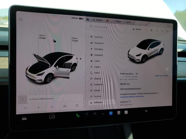 7SAYGDEE0NF313877 - 2022 TESLA MODEL Y Білий фото 9