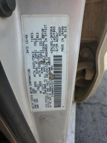 JT3HN86R3Y0271434 - 2000 TOYOTA 4RUNNER SR5 ვერცხლისფერი ფოტო 12