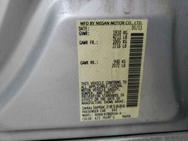 1N4AL3AP6DC285886 - 2013 NISSAN ALTIMA 2.5 SILVER photo 12