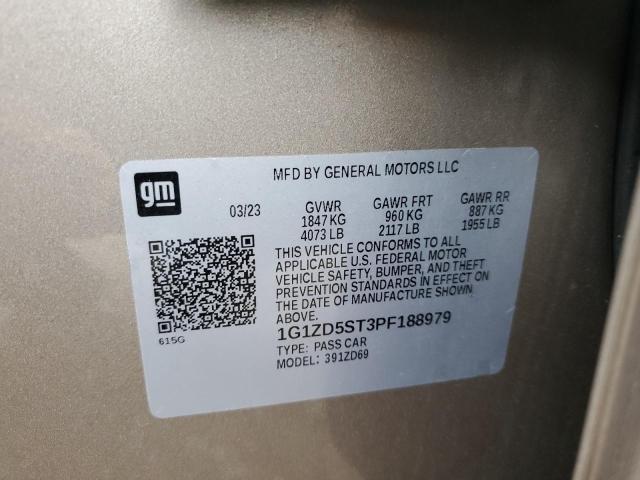 1G1ZD5ST3PF188979 - 2023 CHEVROLET MALIBU LT Qəhvəyi foto 12