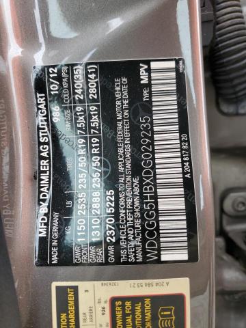 WDCGG5HBXDG029235 - 2013 MERCEDES-BENZ GLK 350 Qəhvəyi foto 12