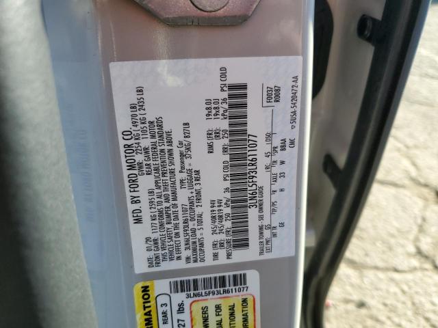 3LN6L5F93LR611077 - 2020 LINCOLN MKZ RESERVE ვერცხლისფერი ფოტო 12