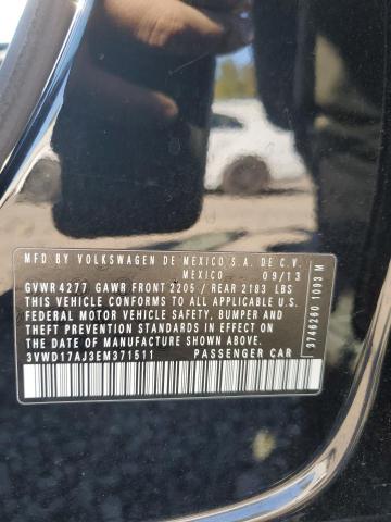 3VWD17AJ3EM371511 - 2014 VOLKSWAGEN JETTA SE 黑色 照片 12