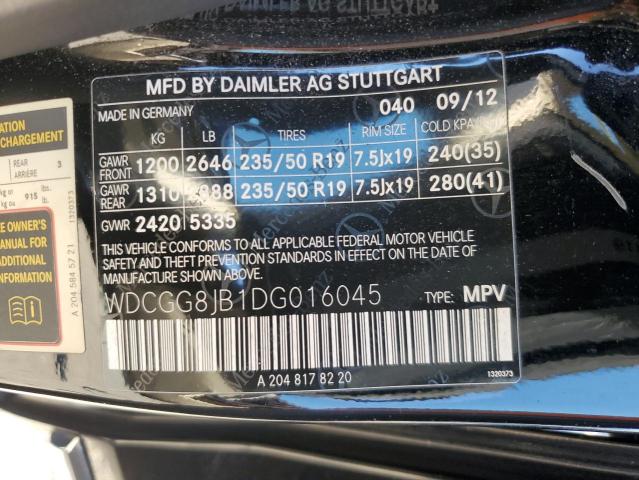 WDCGG8JB1DG016045 - 2013 MERCEDES-BENZ GLK 350 4MATIC BLACK photo 13