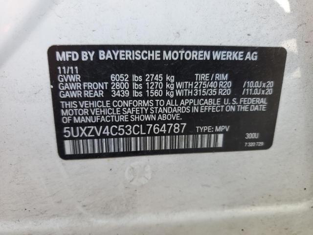 5UXZV4C53CL764787 - 2012 BMW X5 XDRIVE35I 白色 照片 14
