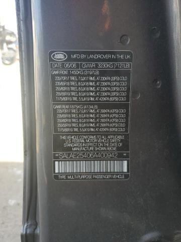 SALAE25406A400942 - 2006 LAND ROVER LR3 SE GRAY photo 13