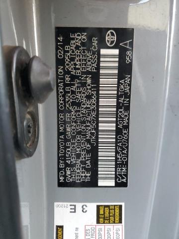 JTKJF5C7XE3086411 - 2014 TOYOTA SCION TC 银色 照片 12