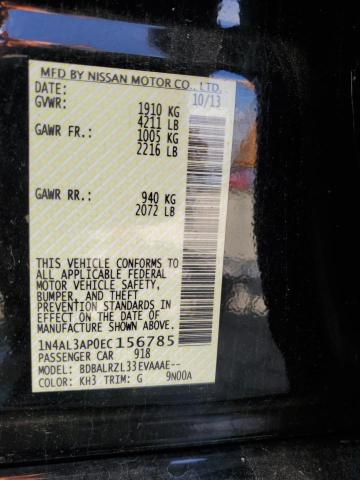 1N4AL3AP0EC156785 - 2014 NISSAN ALTIMA 2.5 BLACK photo 12