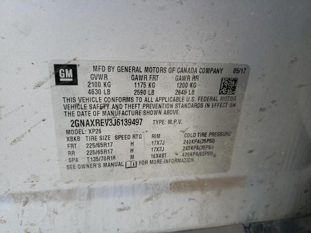2GNAXREV3J6139497 - 2018 CHEVROLET EQUINOX LS Gümüş foto 13