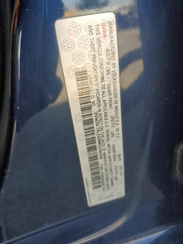 3VW2K7AJXBM019008 - 2011 VOLKSWAGEN JETTA BASE BLUE photo 12