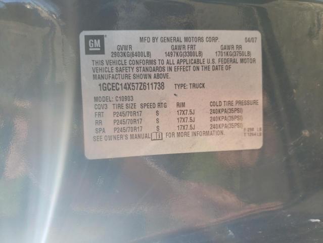 1GCEC14X57Z611738 - 2007 CHEVROLET SILVERADO C1500 CLASSIC Mavi foto 12