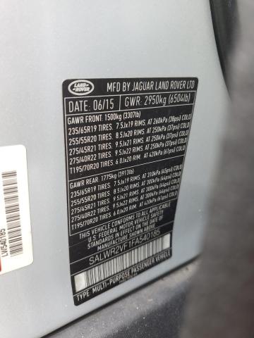 SALWR2VF1FA540185 - 2015 LAND ROVER RANGE ROVE HSE SILVER photo 14