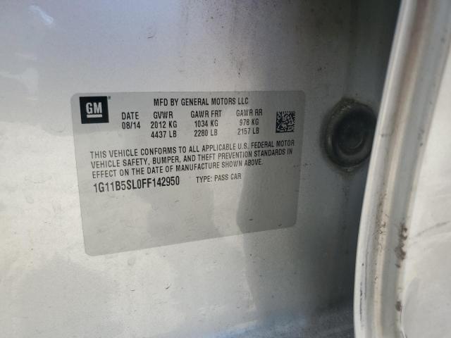 1G11B5SL0FF142950 - 2015 CHEVROLET MALIBU LS 银色 照片 12