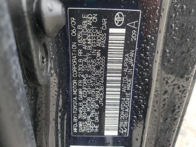 JTKDE3B74A0305655 - 2010 TOYOTA SCION TC BLACK photo 12