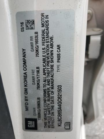 KL8CB6SA4GC621503 - 2016 CHEVROLET SPARK LS CREAM photo 13