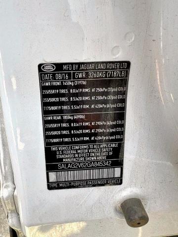 SALAG2V62GA845342 - 2016 LAND ROVER LR4 HSE 白色 照片 10