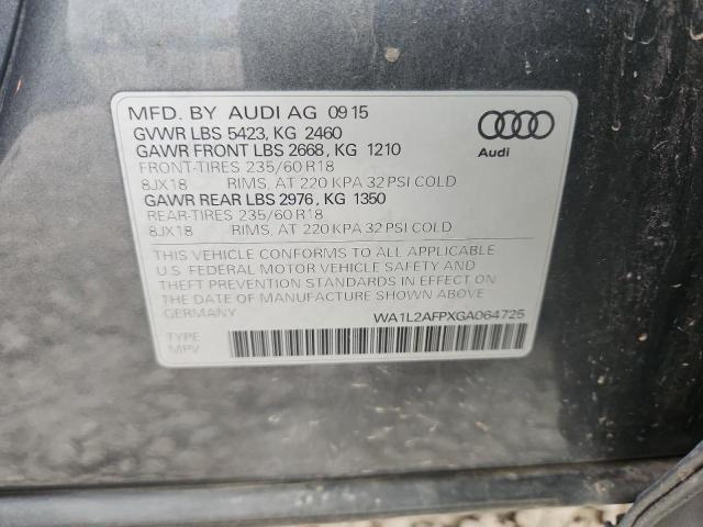 WA1L2AFPXGA064725 - 2016 AUDI Q5 PREMIUM PLUS CHARCOAL photo 12