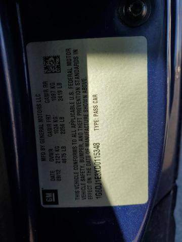 1G6DJ1E3XD0115348 - 2013 CADILLAC CTS PERFORMANCE COLLECTION ლურჯი ფოტო 12