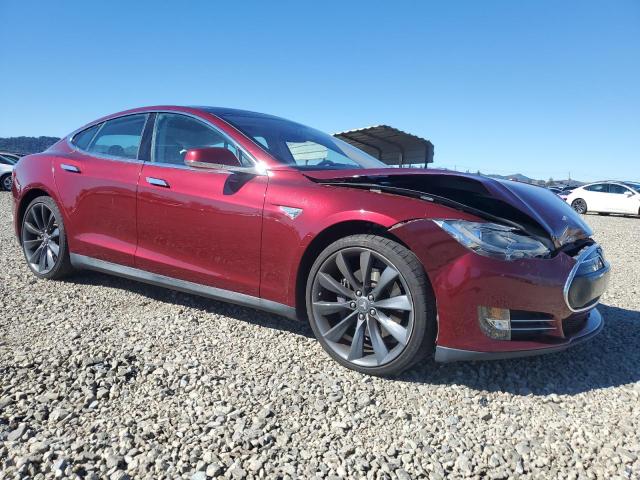 5YJSA1DP8CFS00780 - 2012 TESLA MODEL S Czerwony zdjęcie 4