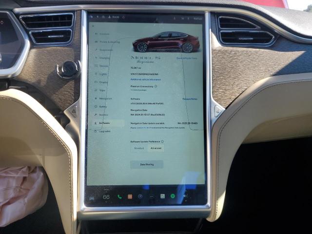 5YJSA1DP8CFS00780 - 2012 TESLA MODEL S Czerwony zdjęcie 9