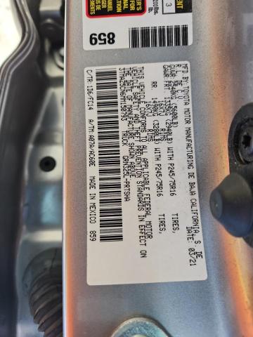 3TMAZ5CN6MM150793 - 2021 TOYOTA TACOMA DOUBLE CAB 银色 照片 12