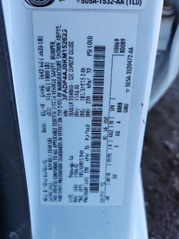 3FADP4AJ0KM152622 - 2019 FORD FIESTA S 白色 照片 12