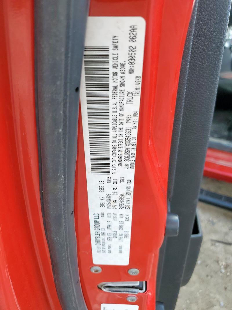 3C6JR6ATXDG543631 - 2013 RAM 1500 ST Czerwony zdjęcie 12