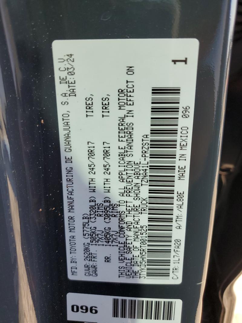 3TYKD5HN5RT001525 - 2024 TOYOTA TACOMA DOUBLE CAB Grafit foto 12