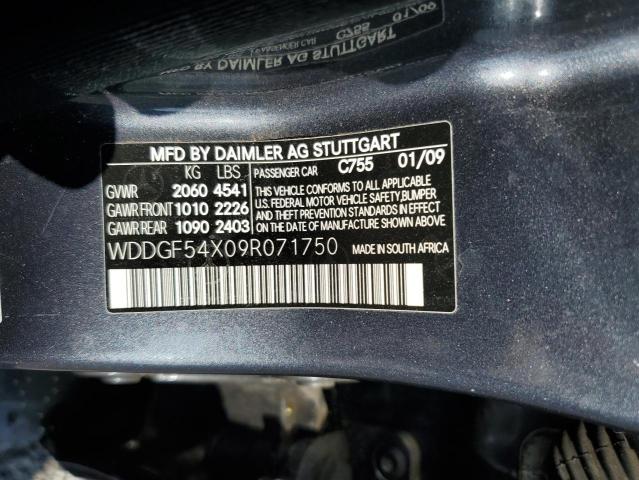 WDDGF54X09R071750 - 2009 MERCEDES-BENZ C 300 ნაცრისფერი ფოტო 12