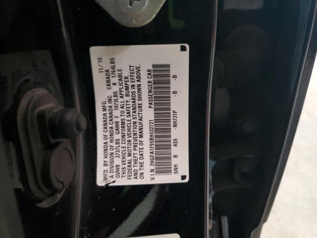 2HGFA1F95BH532721 - 2011 HONDA CIVIC EXL BLACK photo 12