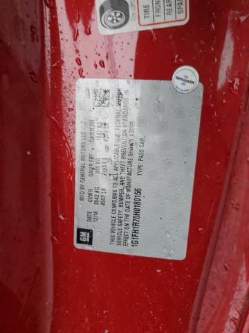 1G1FH1R70H0180156 - 2017 CHEVROLET CAMARO SS RED photo 12