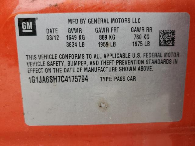 1G1JA6SH7C4175794 - 2012 CHEVROLET SONIC LS 橙色 照片 14