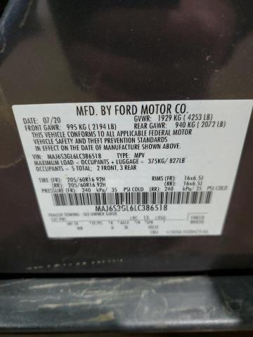 MAJ6S3GL6LC386518 - 2020 FORD ECOSPORT SE ნაცრისფერი ფოტო 13